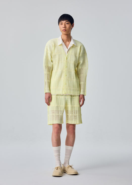 LACE GRID PLEATS、メンズ_トップス_カーディガン、着用画像1