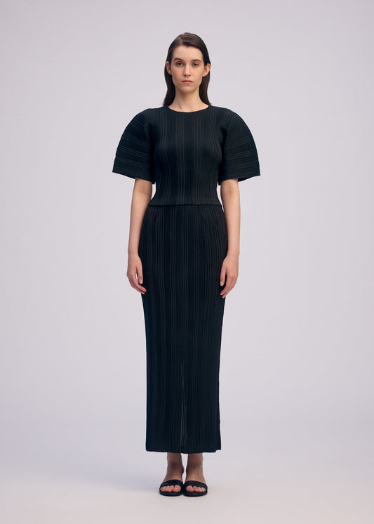 LINEN LIKE RIB PLEATS、ウィメンズ_トップス_トップ、着用画像1