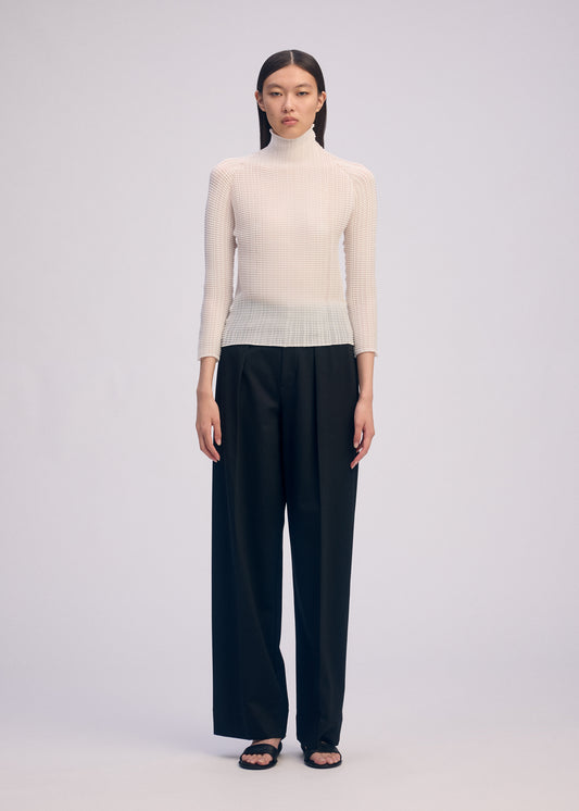 WOOLY PLEATS BK/WT-66、ウィメンズ_トップス_トップ、着用画像1