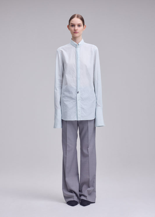 MONSIEUR SHIRT(DOBBY STRIPE)、ウィメンズ_トップス_シャツ、着用画像1