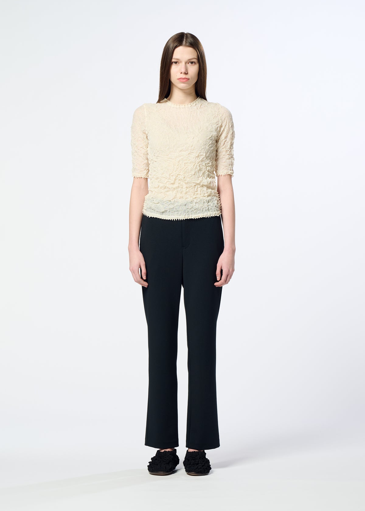 KUMO SHIBORI KNIT SHEER、ウィメンズ_トップス_トップ、着用画像1