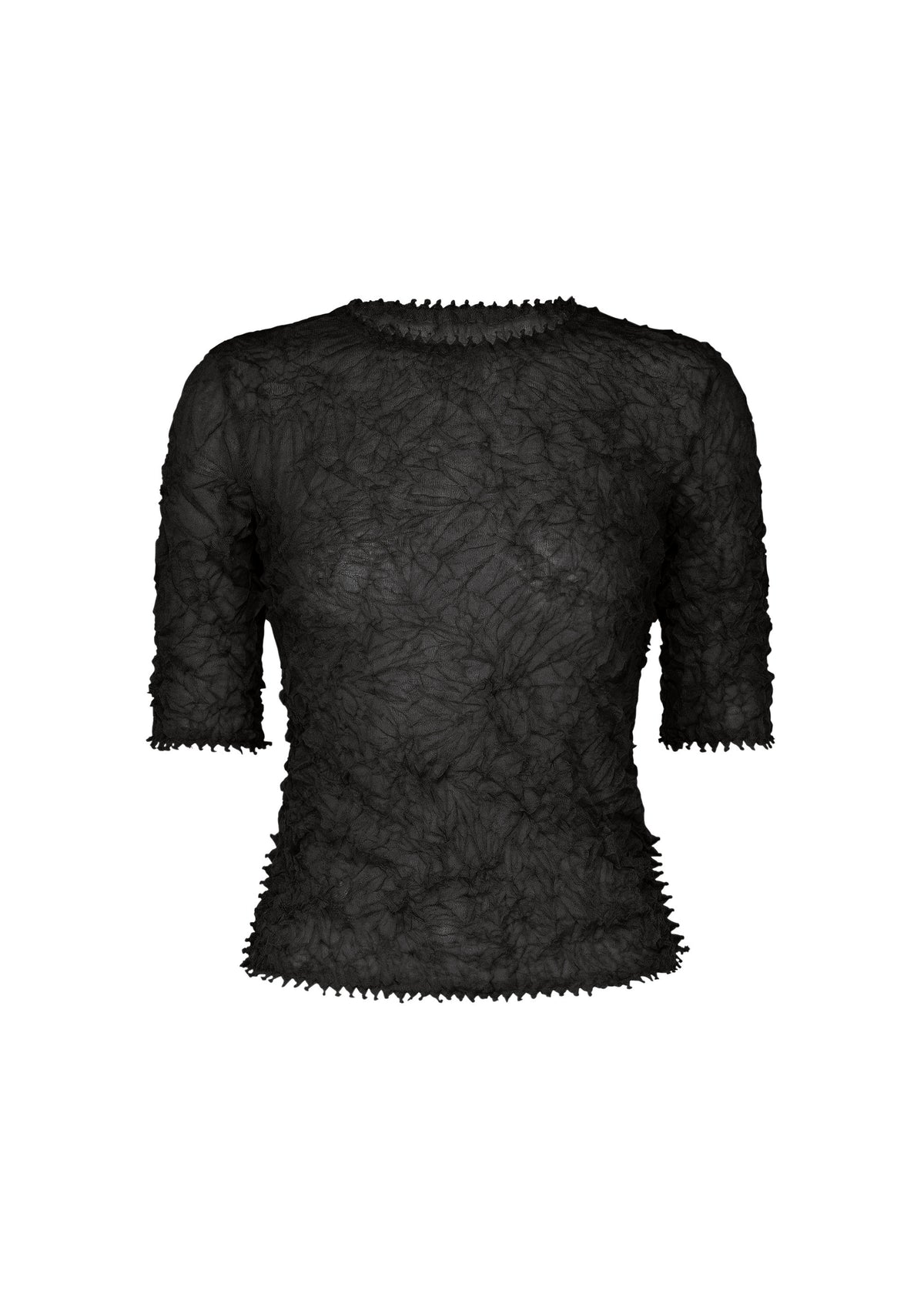 KUMO SHIBORI KNIT SHEER、ウィメンズ_トップス_トップ、ブラック