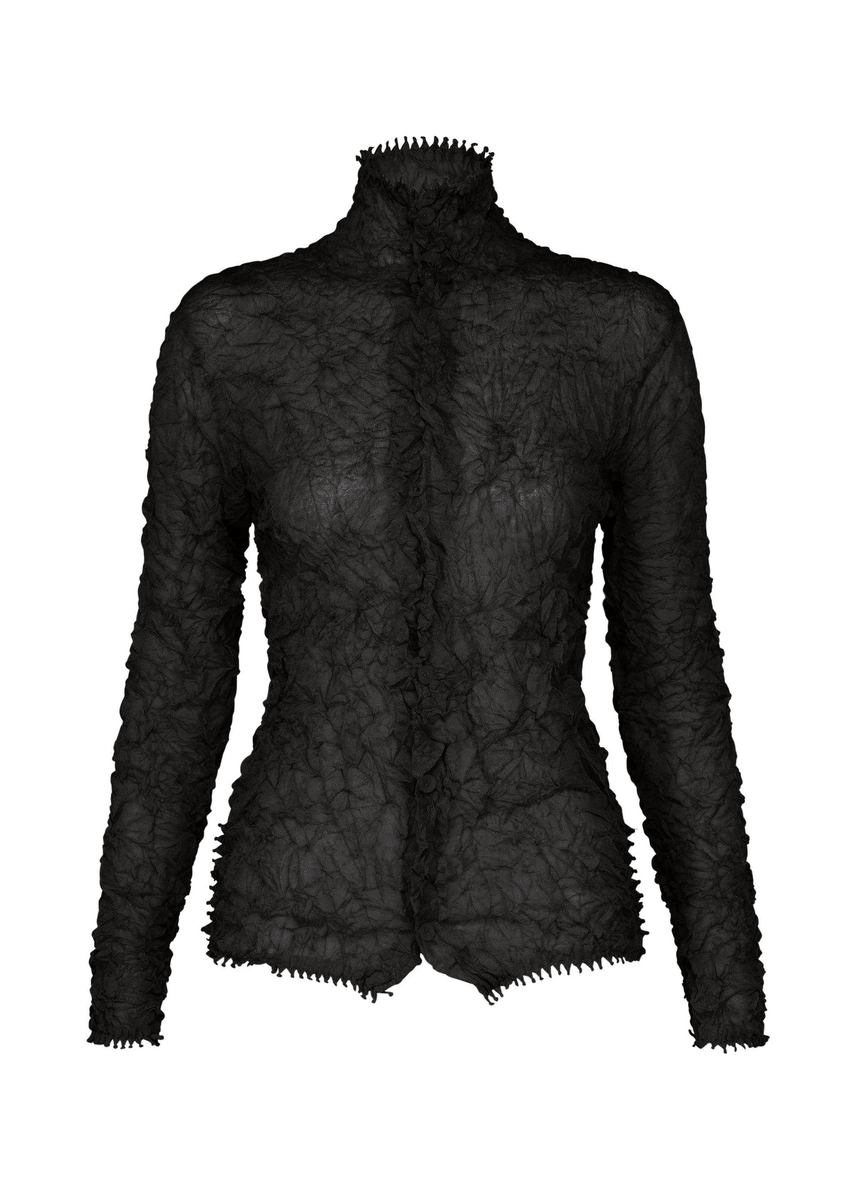 KUMO SHIBORI KNIT SHEER、ウィメンズ_トップス_カーディガン、ブラック