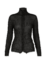 KUMO SHIBORI KNIT SHEER、ウィメンズ_トップス_カーディガン、ブラック