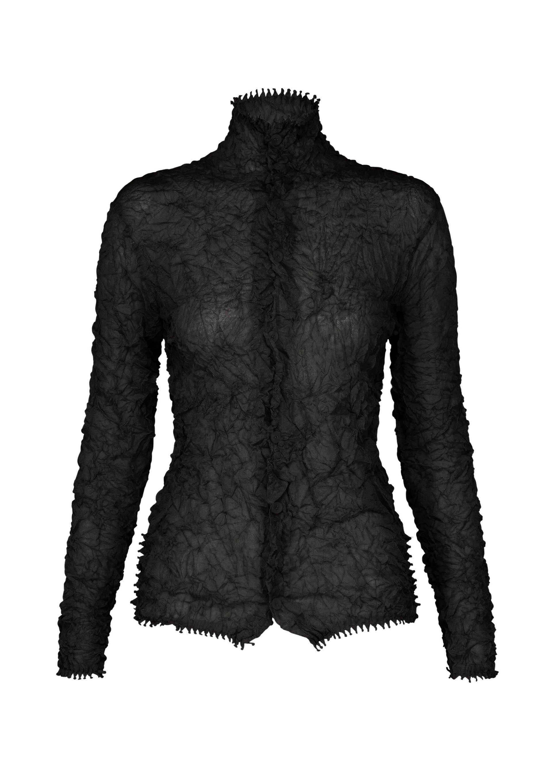 KUMO SHIBORI KNIT SHEER、ウィメンズ_トップス_カーディガン、ブラック