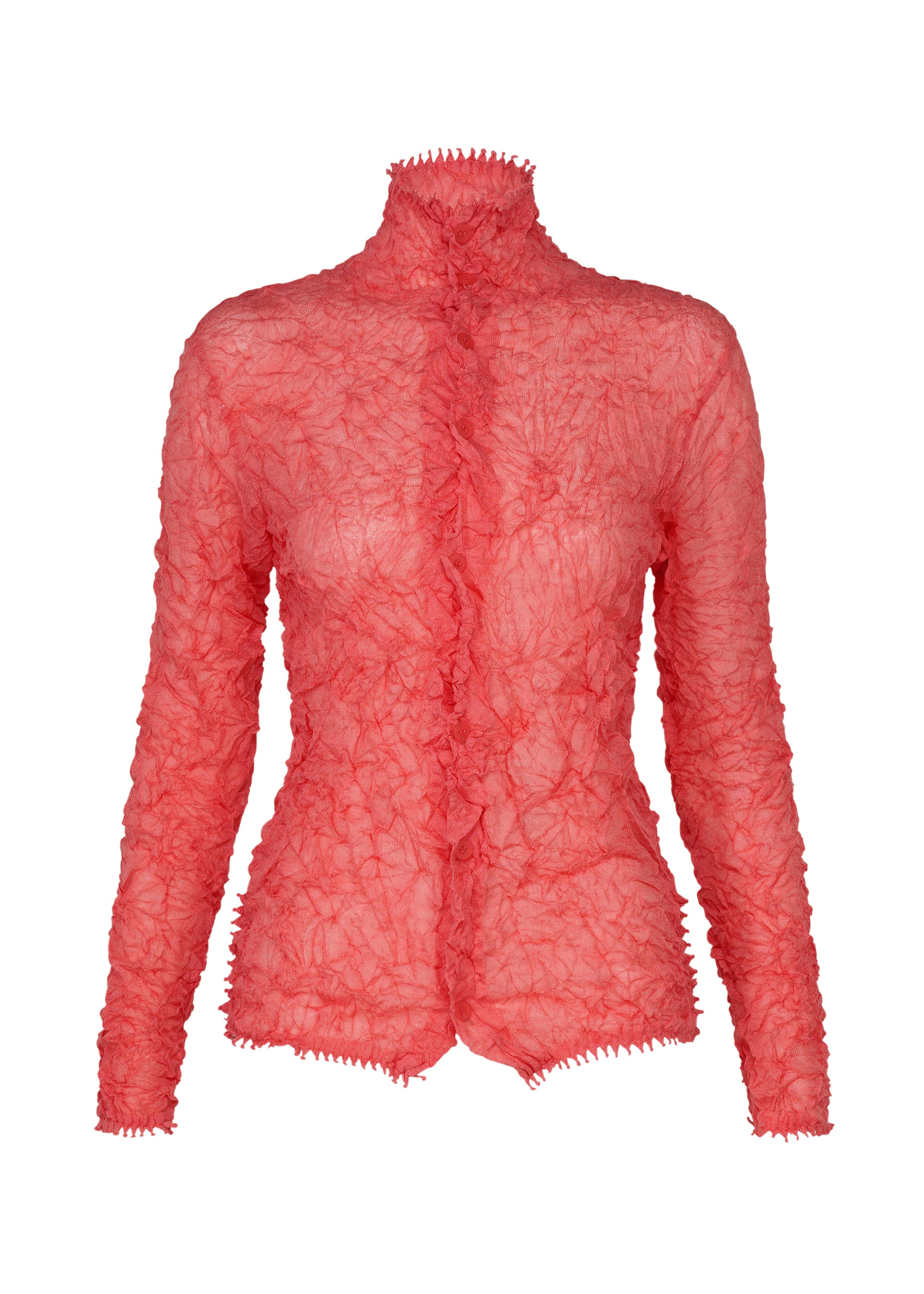 KUMO SHIBORI KNIT SHEER、ウィメンズ_トップス_カーディガン、ピンク