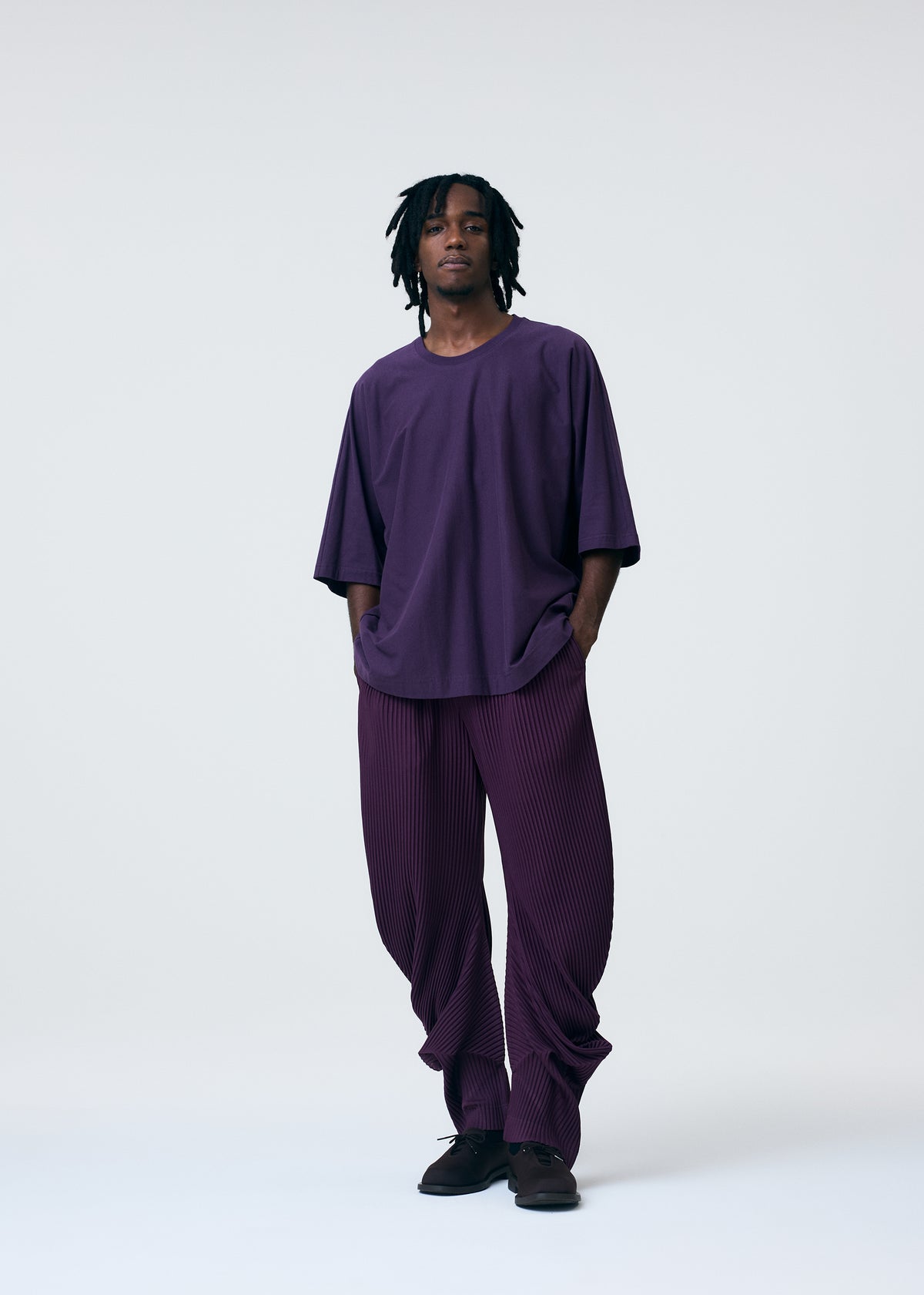 PLEATS BOTTOMS 1、メンズ_パンツ、着用画像2
