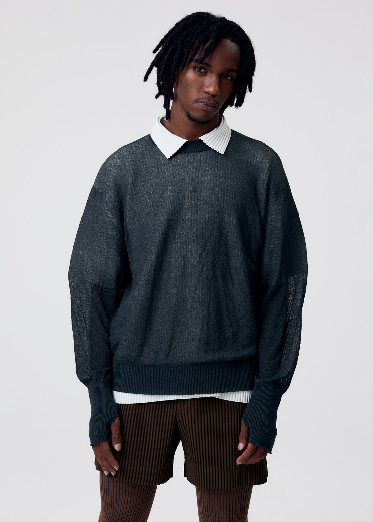 KNIT UNRAVELED、メンズ_ニット、着用画像3