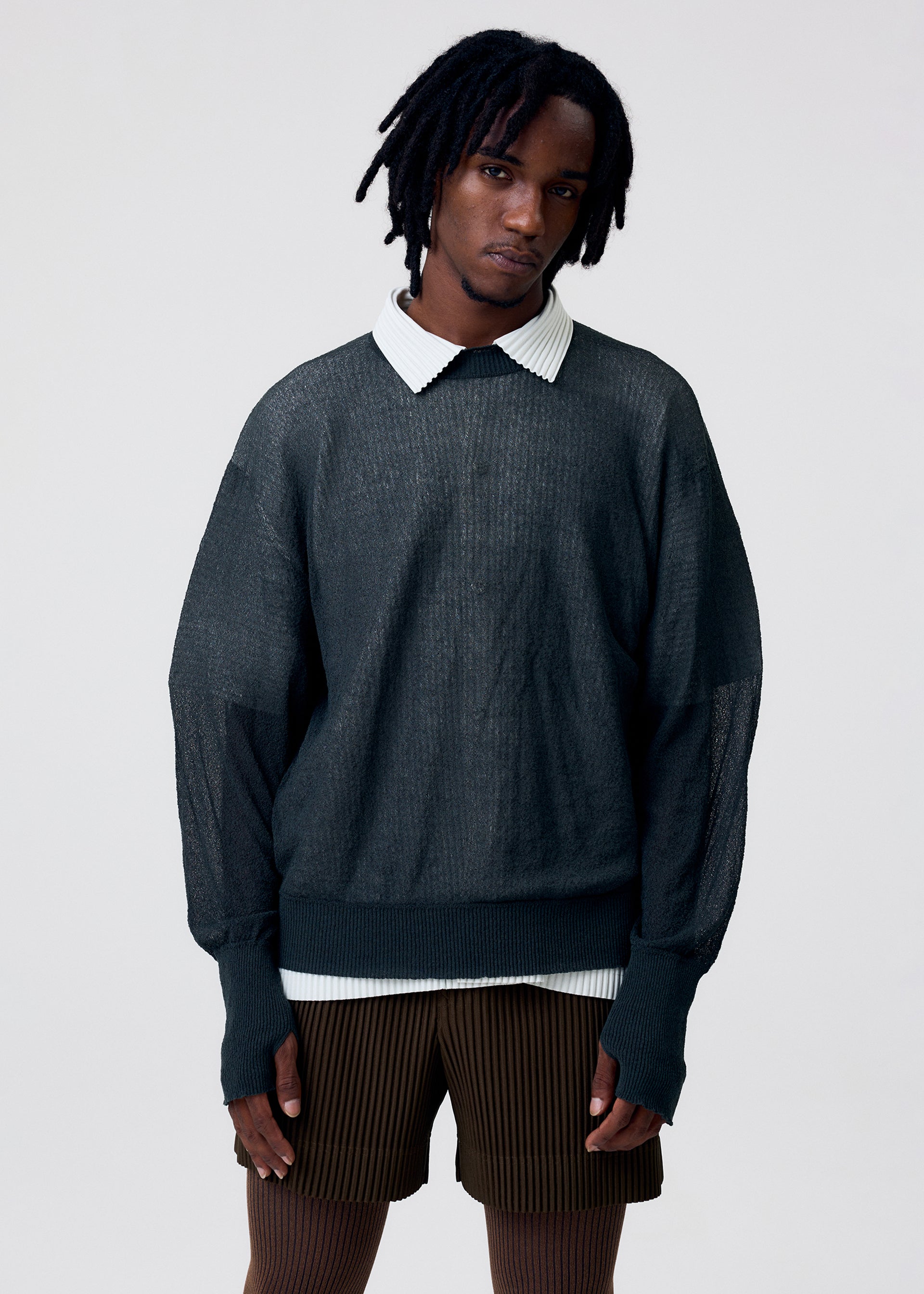 KNIT UNRAVELED、メンズ_ニット、着用画像3