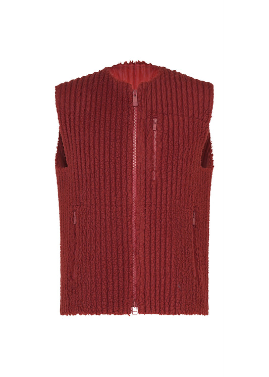 FLEECE PLEATS、メンズ_トップス_ベスト、レッド