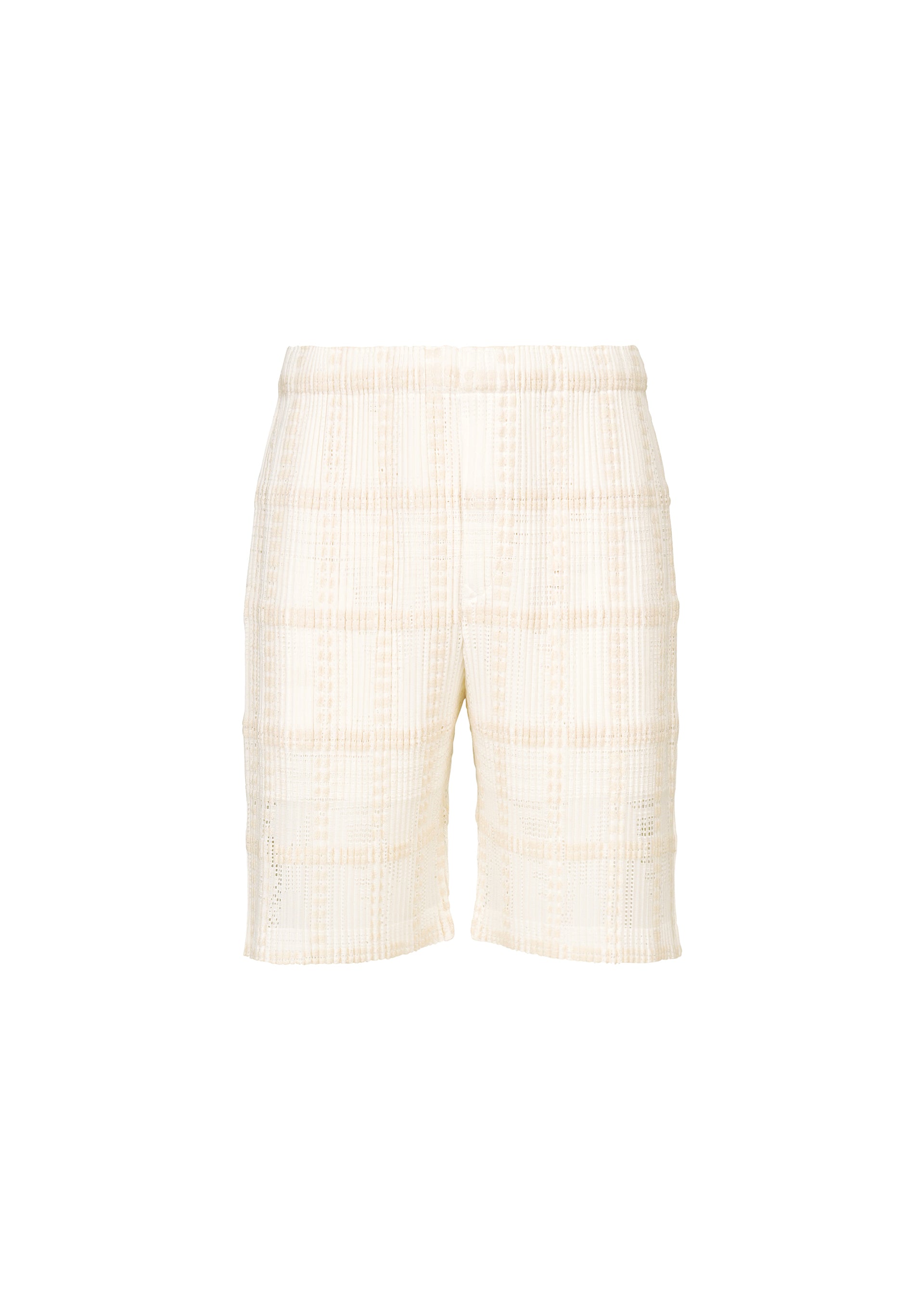 LACE GRID PLEATS、メンズ_パンツ、ホワイト