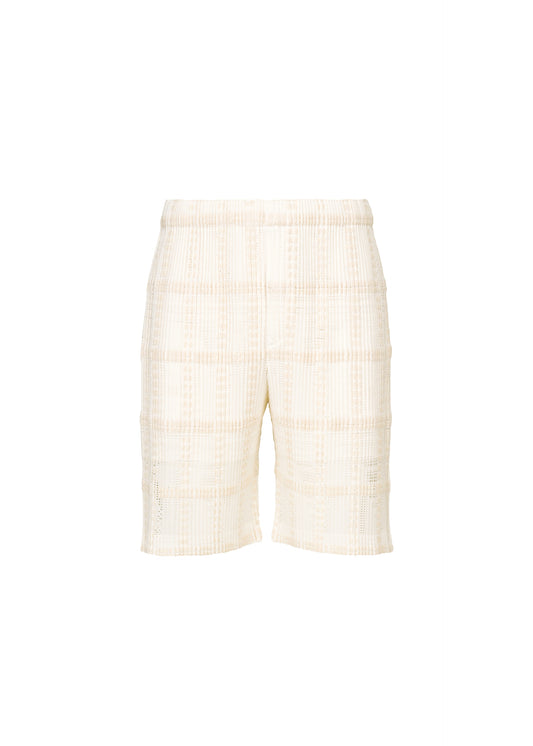 LACE GRID PLEATS、メンズ_パンツ、ホワイト