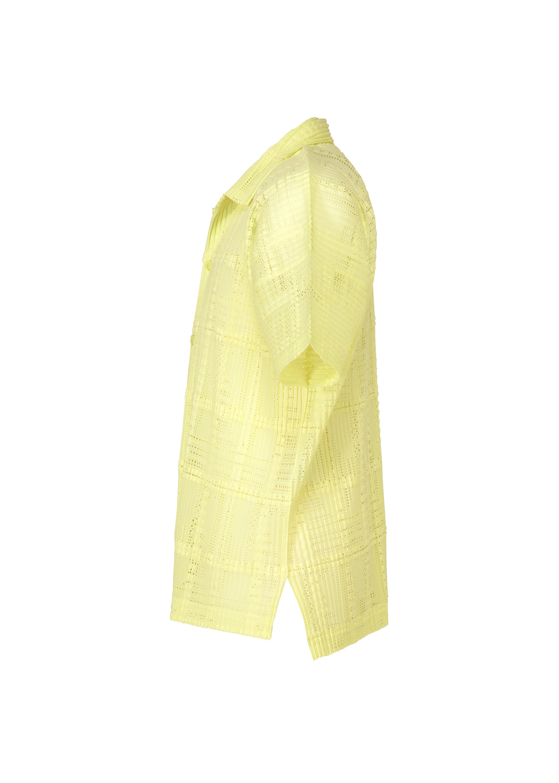 LACE GRID PLEATS、メンズ_トップス_シャツ、ディテール画像2