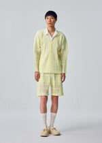 LACE GRID PLEATS、メンズ_トップス_カーディガン、着用画像1