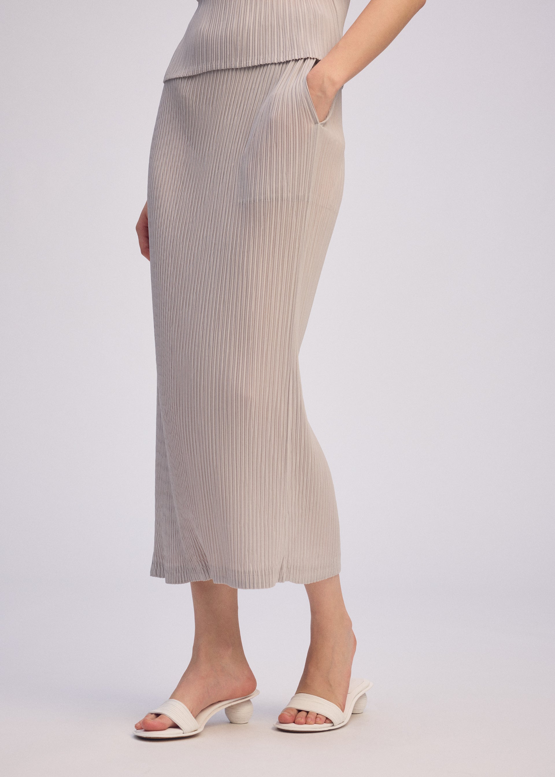 BOX SHOULDER PLEATS、ウィメンズ_スカート、着用画像3