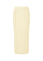 LINEN LIKE RIB PLEATS、ウィメンズ_スカート、ホワイト