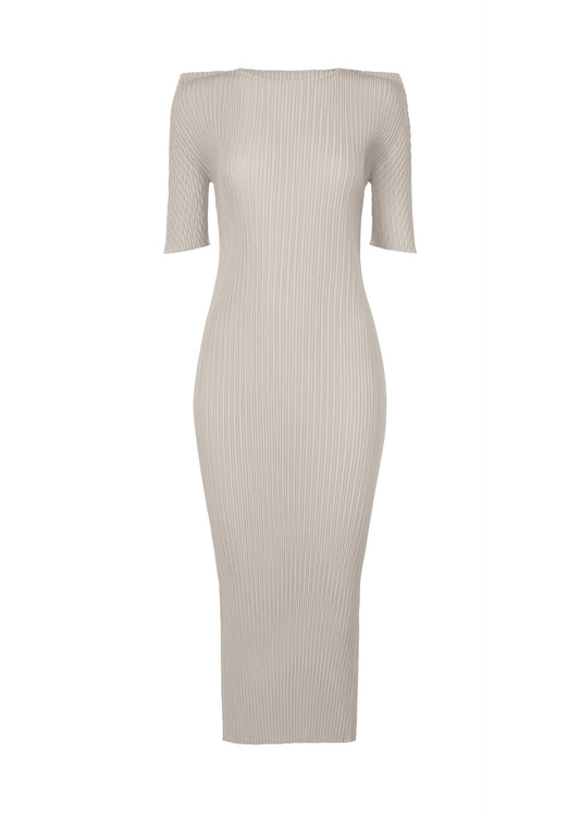 BOX SHOULDER PLEATS、ウィメンズ_ワンピース、グレー