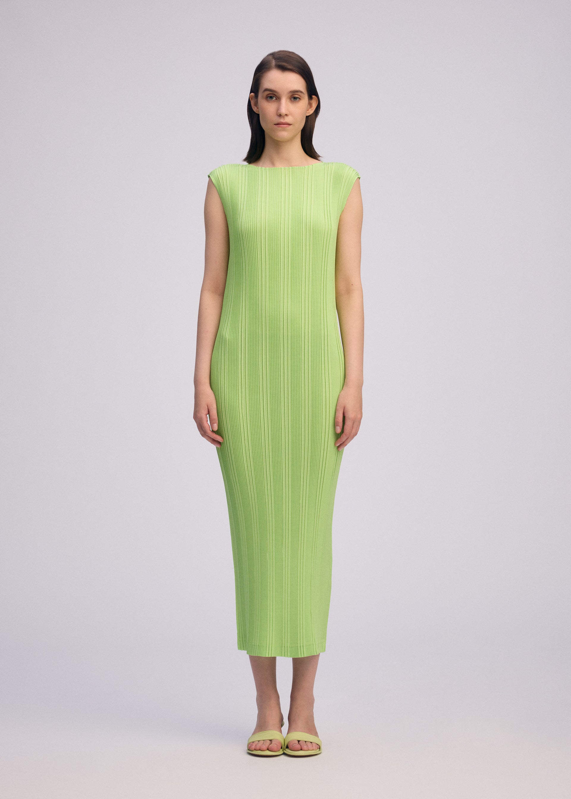 LINEN LIKE RIB PLEATS、ウィメンズ_ワンピース、着用画像1