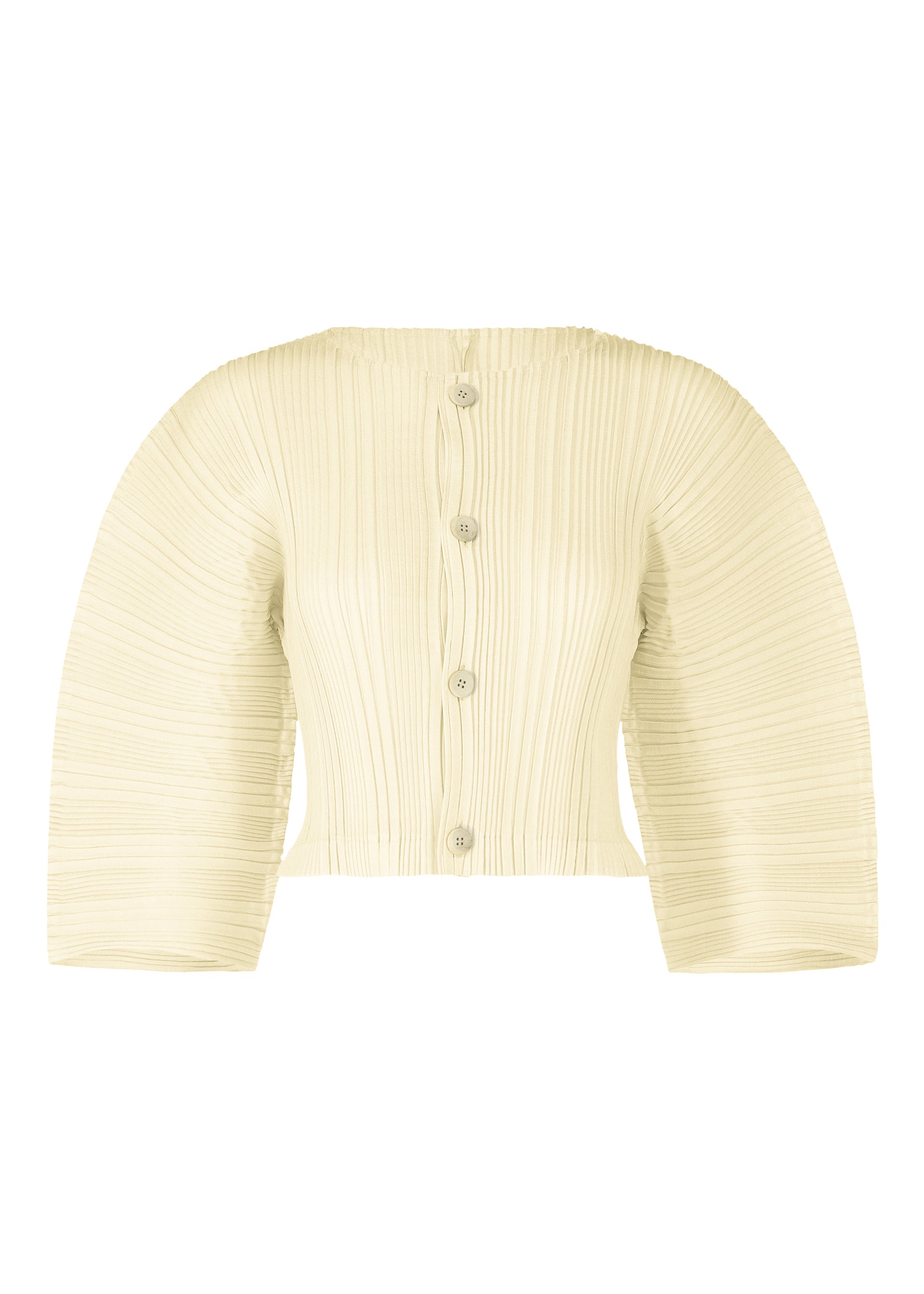 LINEN LIKE RIB PLEATS、ウィメンズ_トップス_カーディガン、ホワイト