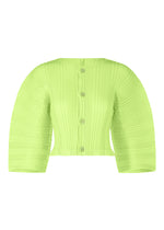 LINEN LIKE RIB PLEATS、ウィメンズ_トップス_カーディガン、グリーン