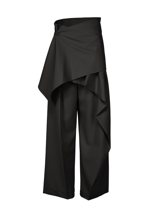 LUSTROUS WOOL PANTS、ウィメンズ_パンツ、ブラック