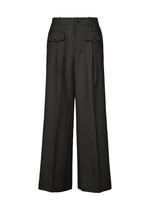 LUSTROUS WOOL PANTS、ウィメンズ_パンツ、ブラック
