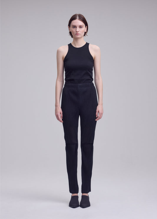 SHEER SLIT PLEATS、ウィメンズ_パンツ、着用画像1