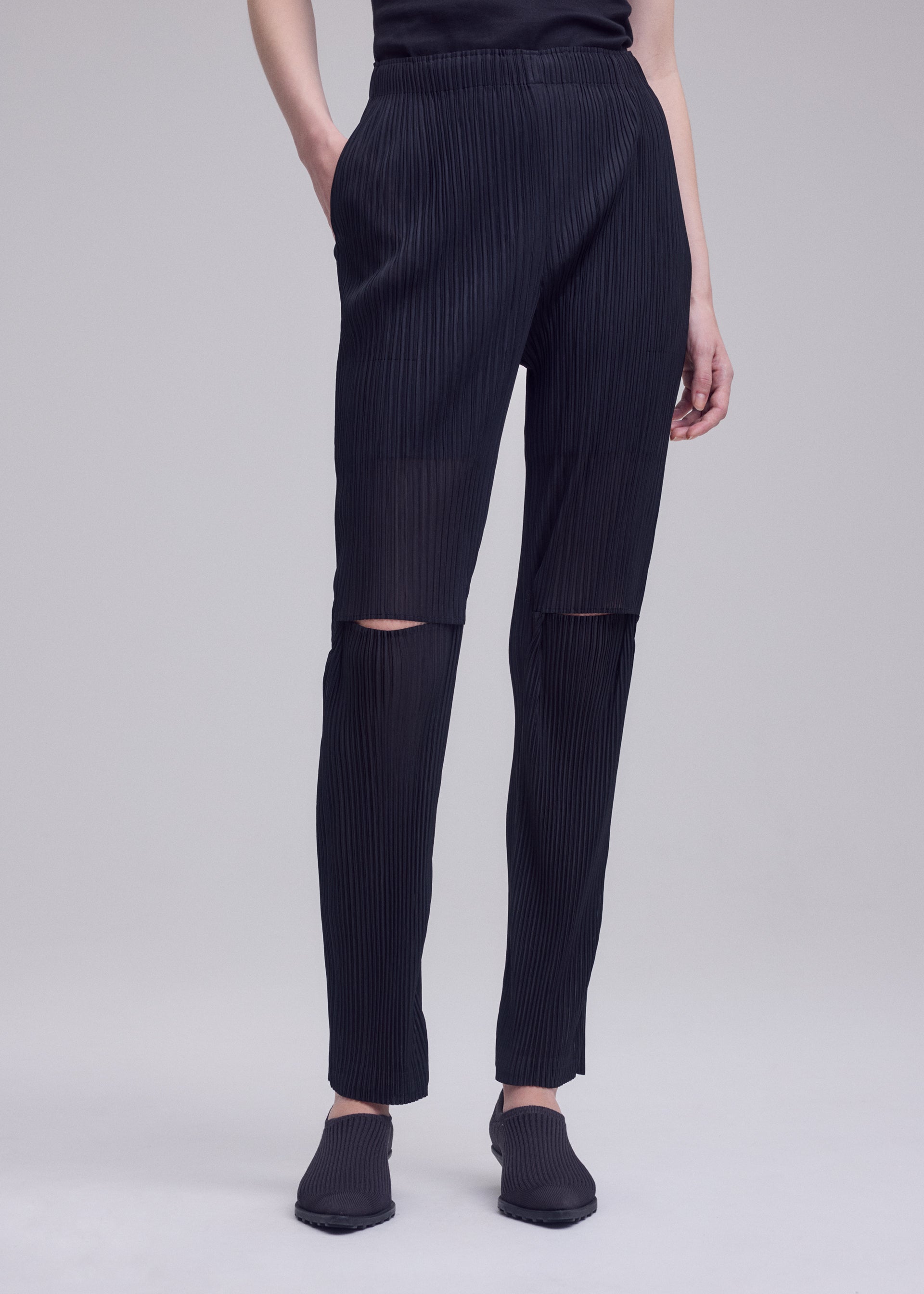 SHEER SLIT PLEATS、ウィメンズ_パンツ、着用画像3