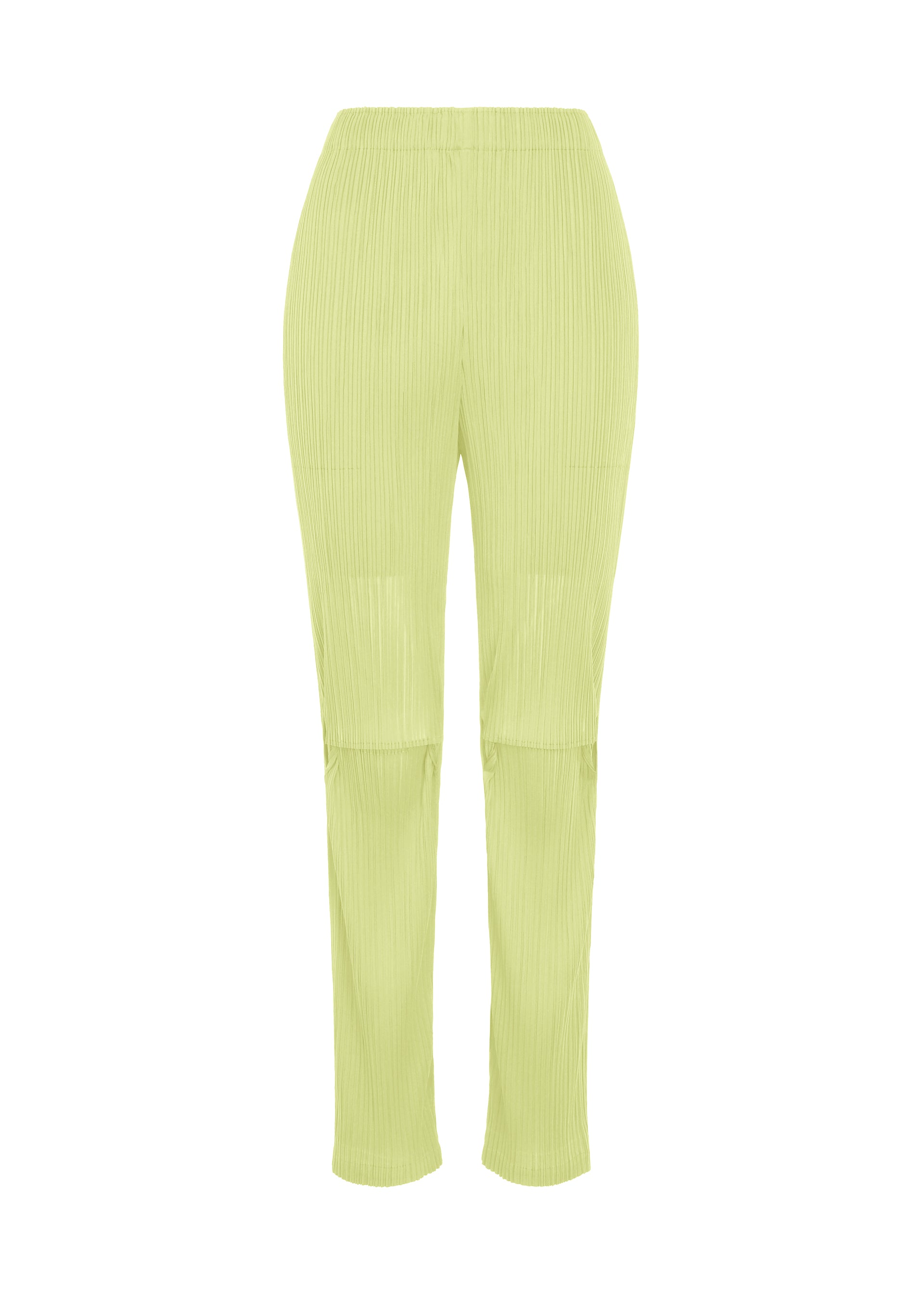 SHEER SLIT PLEATS、ウィメンズ_パンツ、イエロー