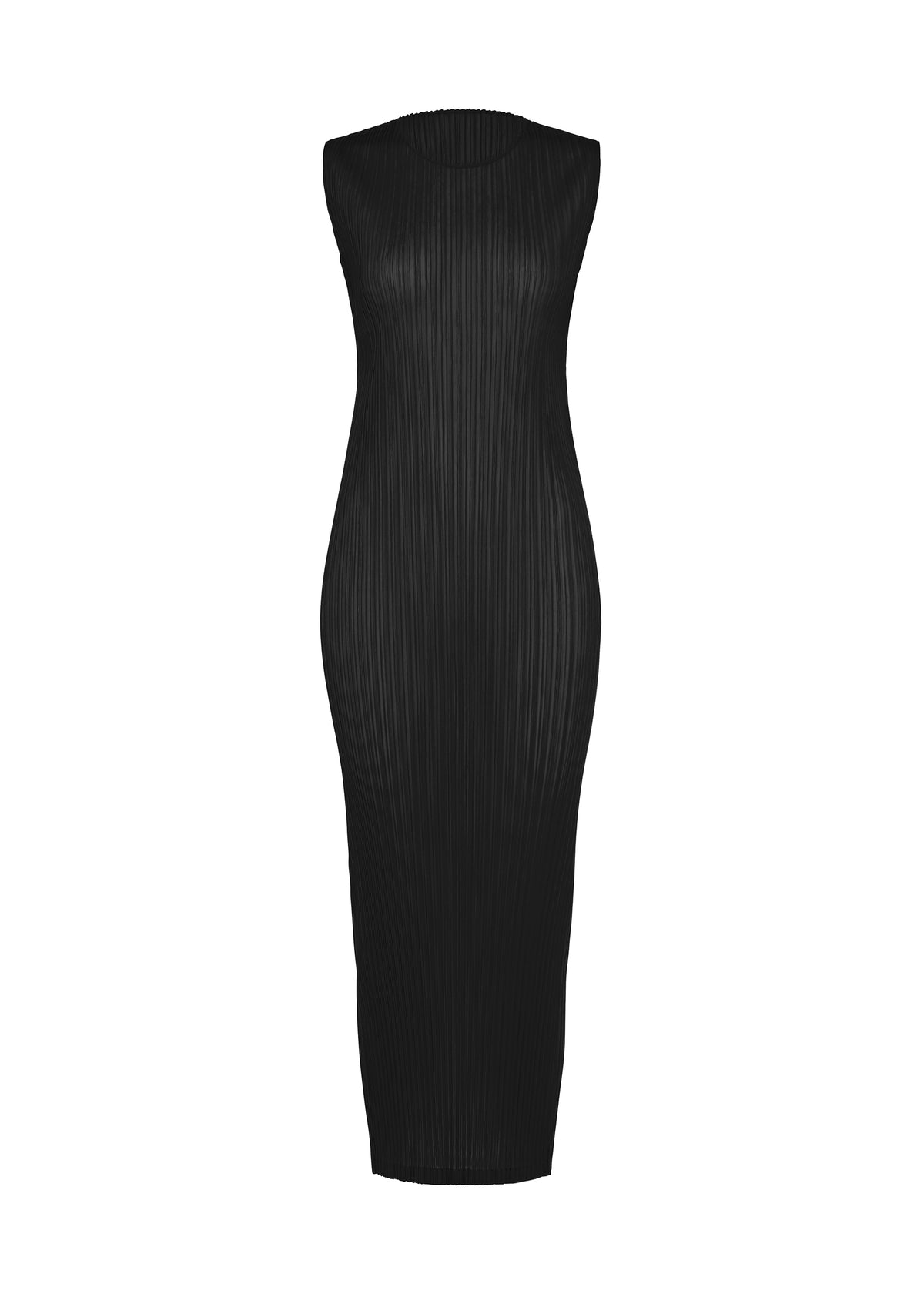 SHEER SLIT PLEATS、ウィメンズ_ワンピース、ブラック