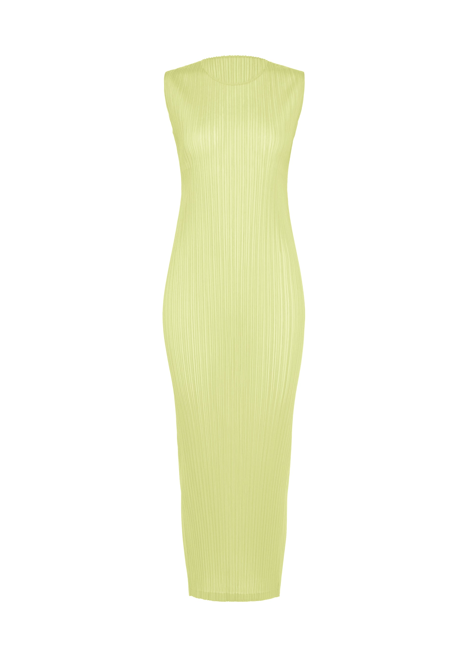 SHEER SLIT PLEATS、ウィメンズ_ワンピース、イエロー