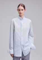 MONSIEUR SHIRT(DOBBY STRIPE)、ウィメンズ_トップス_シャツ、着用画像5