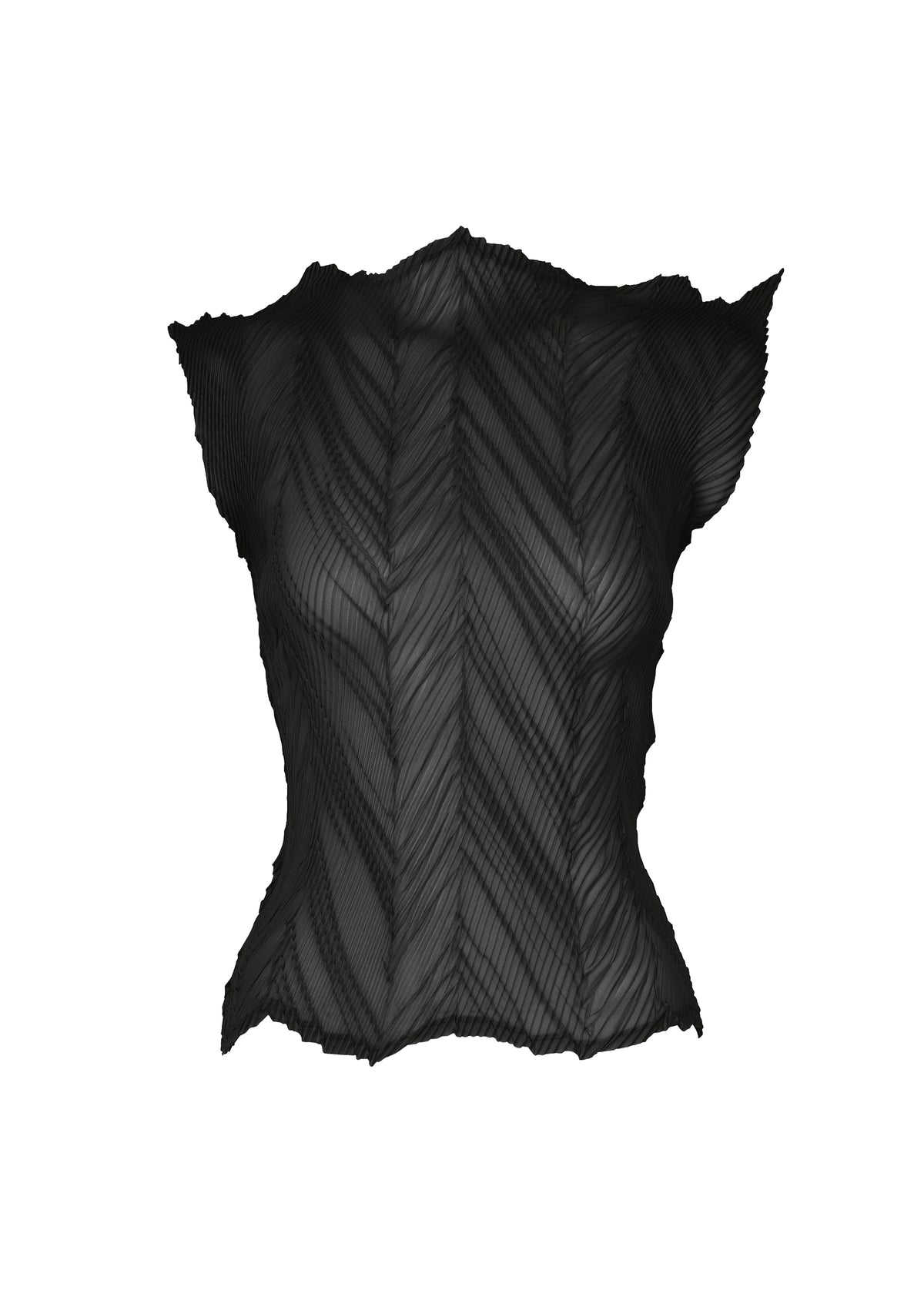 ZIGZAG PLEATS、ウィメンズ_トップス_トップ、ブラック
