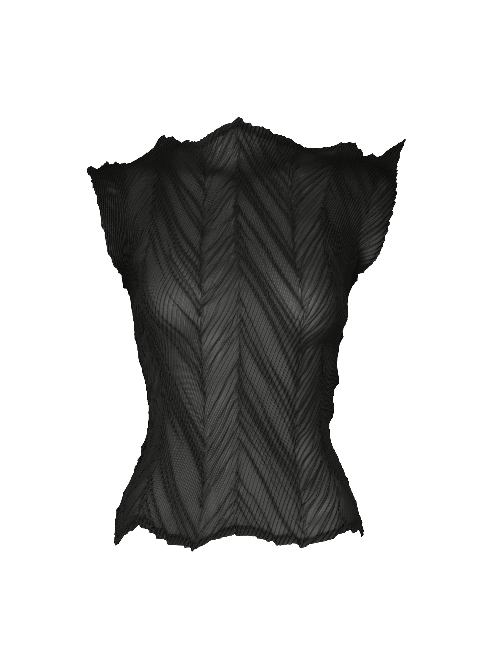 ZIGZAG PLEATS、ウィメンズ_トップス_トップ、ブラック