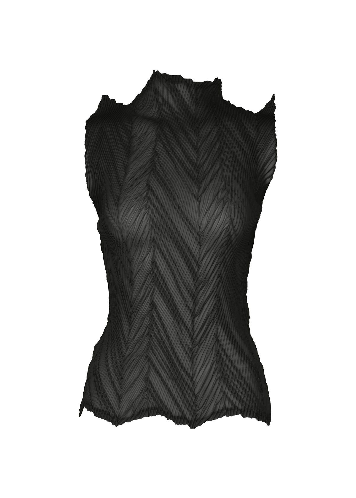 ZIGZAG PLEATS、ウィメンズ_トップス_トップ、ブラック