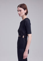 SHEER SLIT PLEATS、ウィメンズ_トップス_トップ、着用画像4