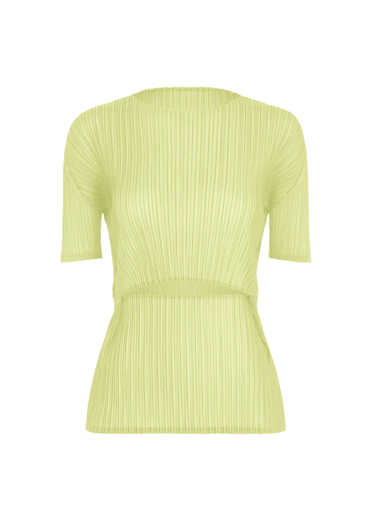 SHEER SLIT PLEATS、ウィメンズ_トップス_トップ、イエロー