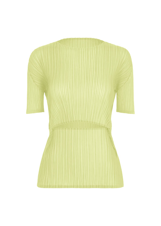 SHEER SLIT PLEATS、ウィメンズ_トップス_トップ、イエロー