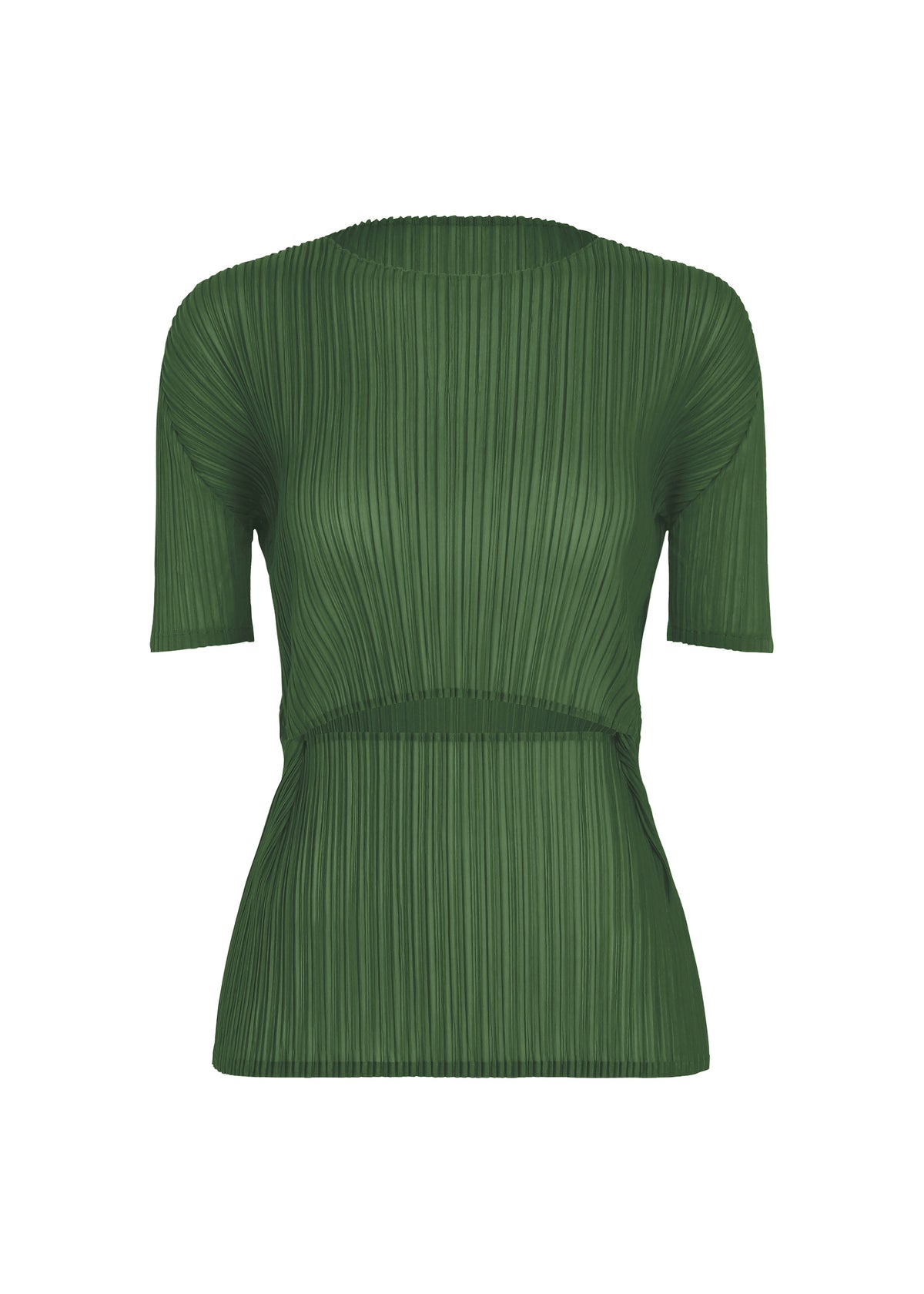 SHEER SLIT PLEATS、ウィメンズ_トップス_トップ、グリーン