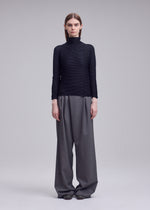 WOOLY PLEATS BK/WT-68、ウィメンズ_トップス_トップ、着用画像1