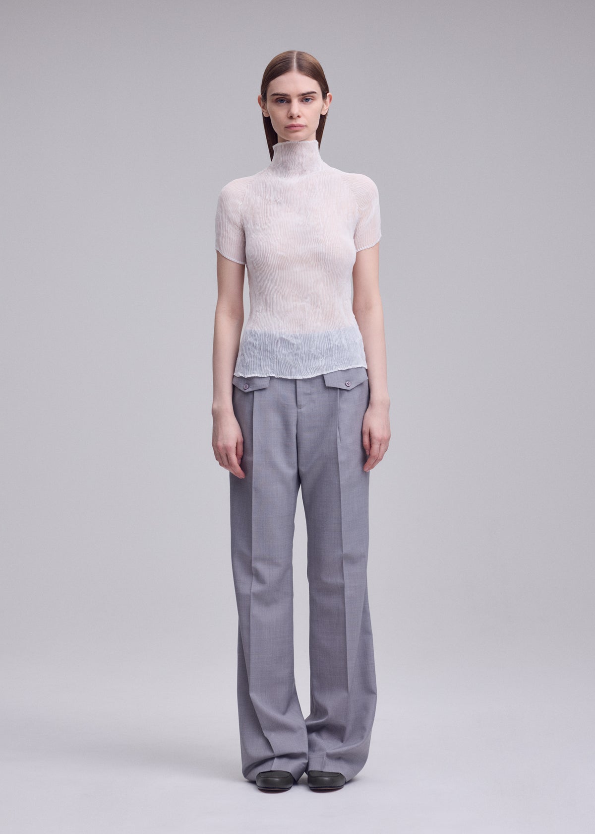 CHIFFON TWIST BK/WT-68、ウィメンズ_トップス_トップ、着用画像1