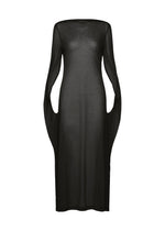 SHEER WOOL JERSEY、ウィメンズ_ワンピース、ブラック
