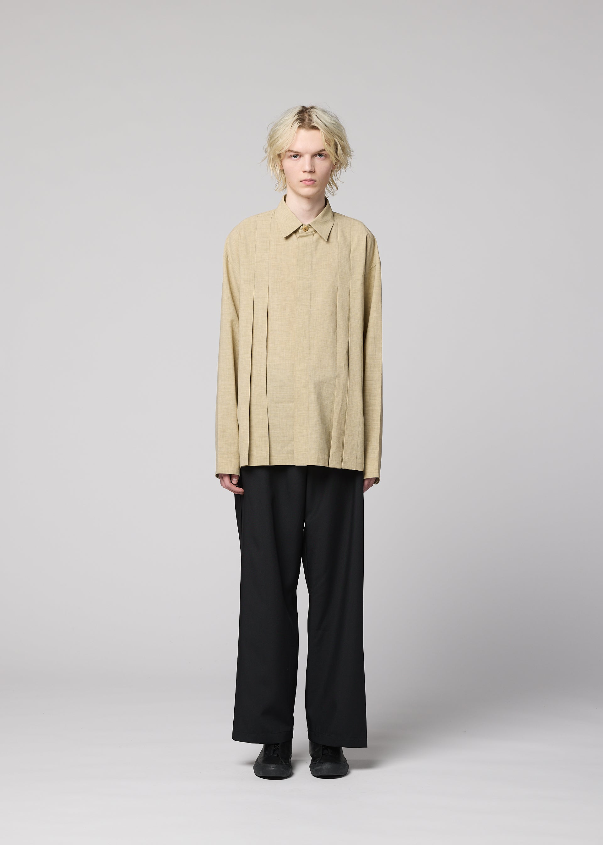 LINEN LIKE SHIRT、メンズ_トップス_シャツ、着用画像1