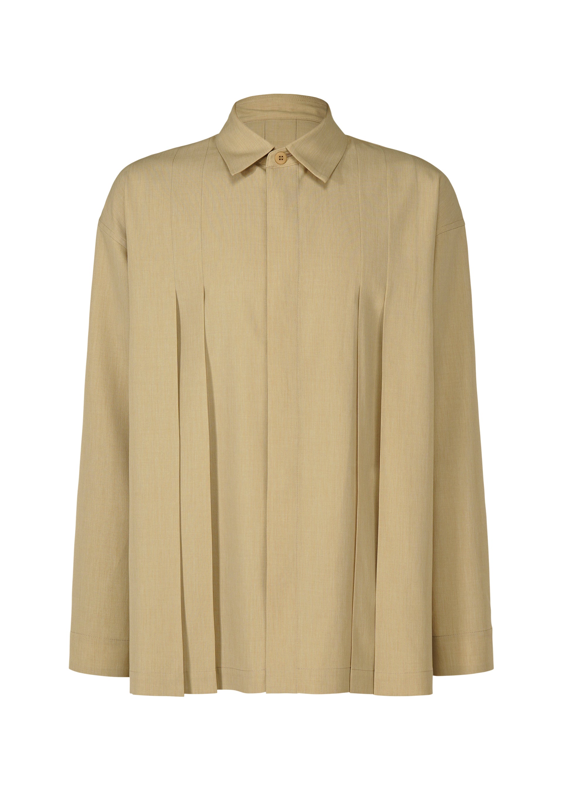 LINEN LIKE SHIRT、メンズ_トップス_シャツ、ベージュ