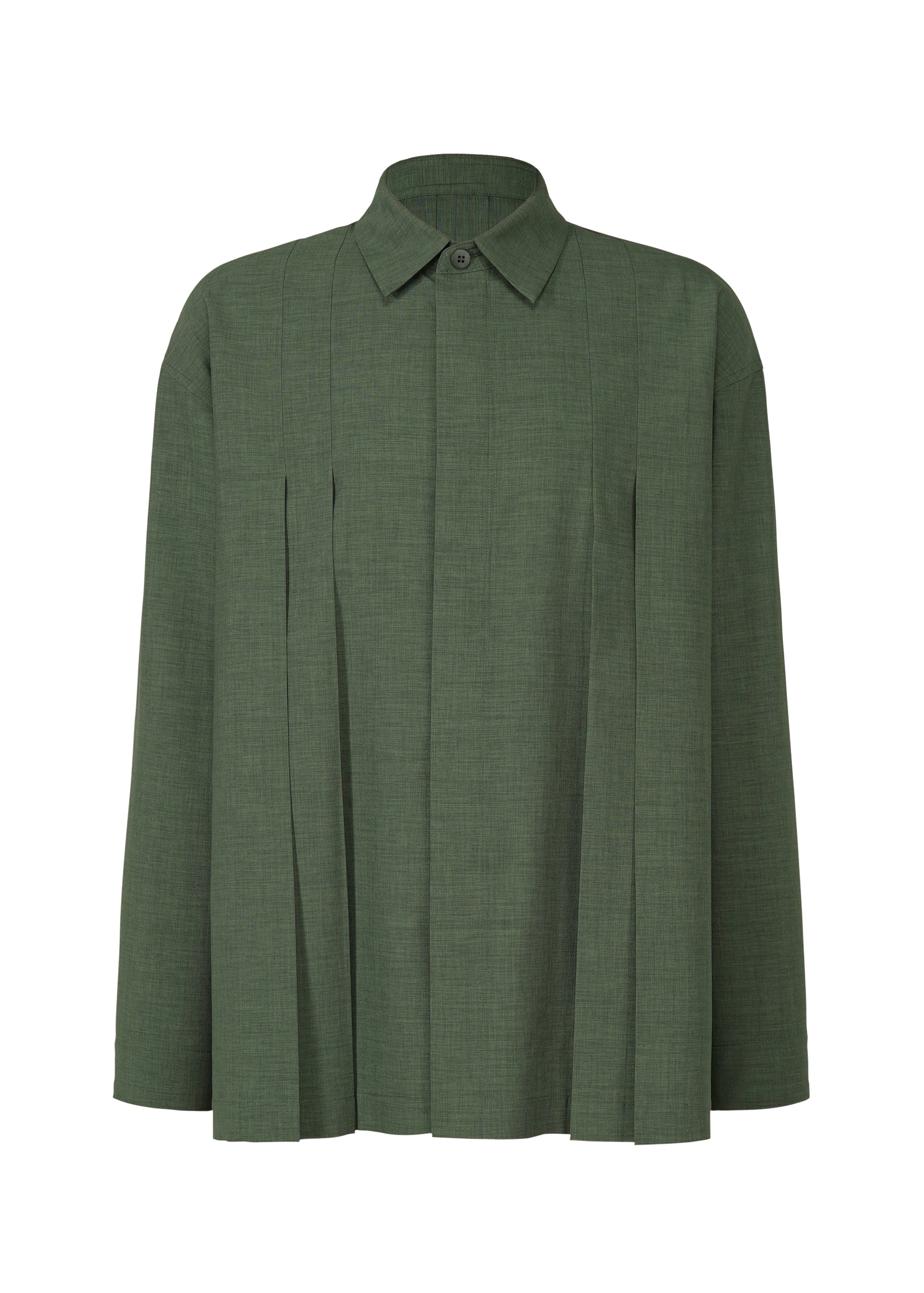 LINEN LIKE SHIRT、メンズ_トップス_シャツ、グリーン