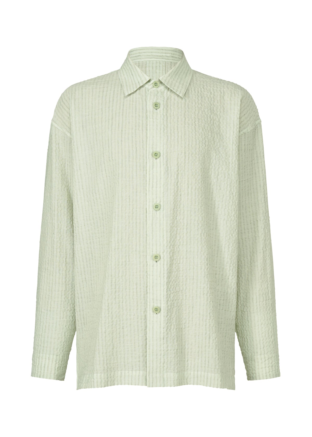 STRIPE LINEN SHRINK、メンズ_トップス_シャツ、カーキ