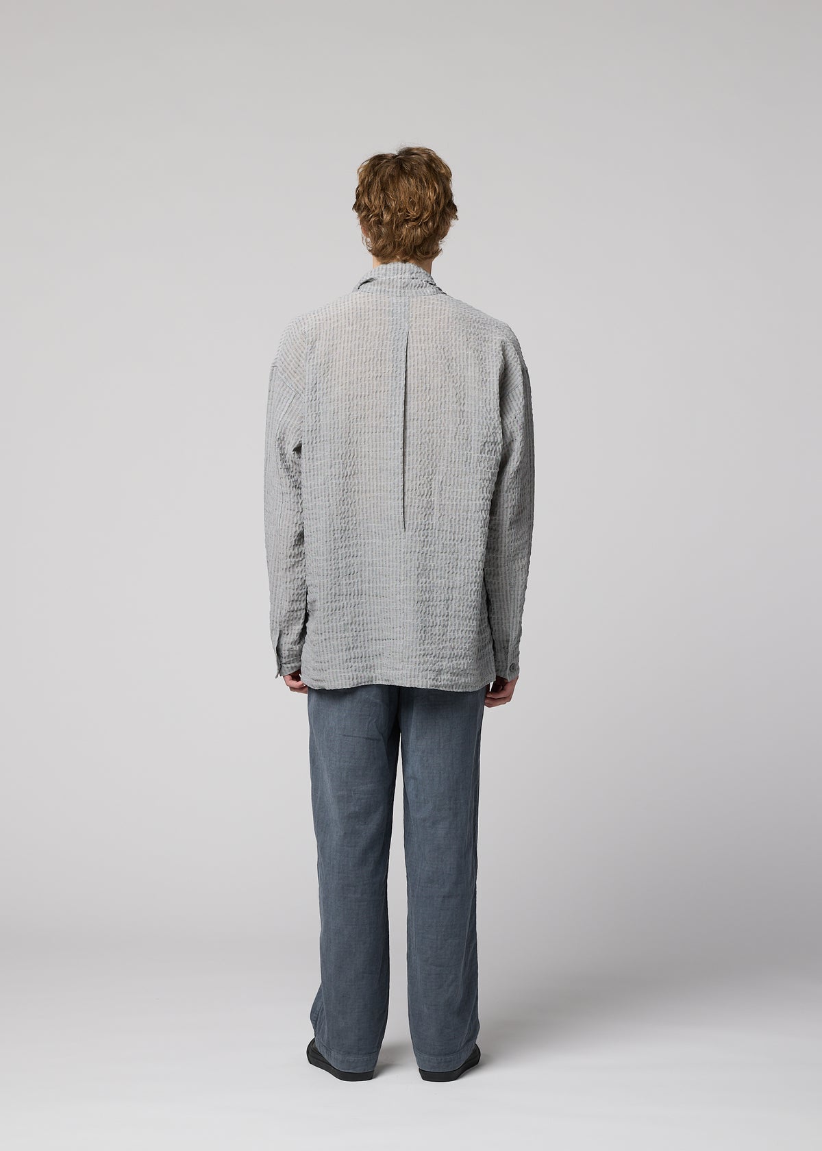 STRIPE LINEN SHRINK、メンズ_トップス_シャツ、着用画像3