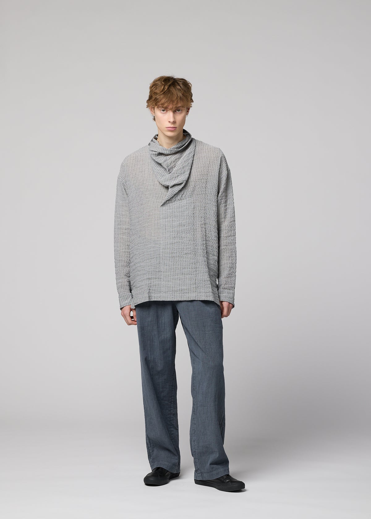 STRIPE LINEN SHRINK、メンズ_トップス_シャツ、着用画像5