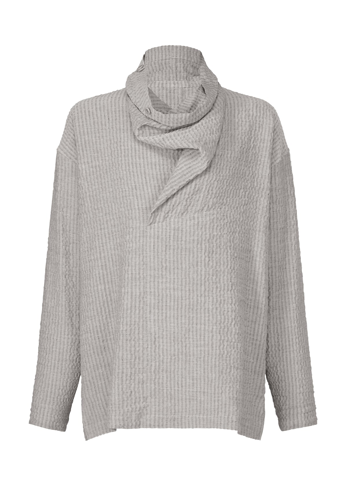 STRIPE LINEN SHRINK、メンズ_トップス_シャツ、グレー