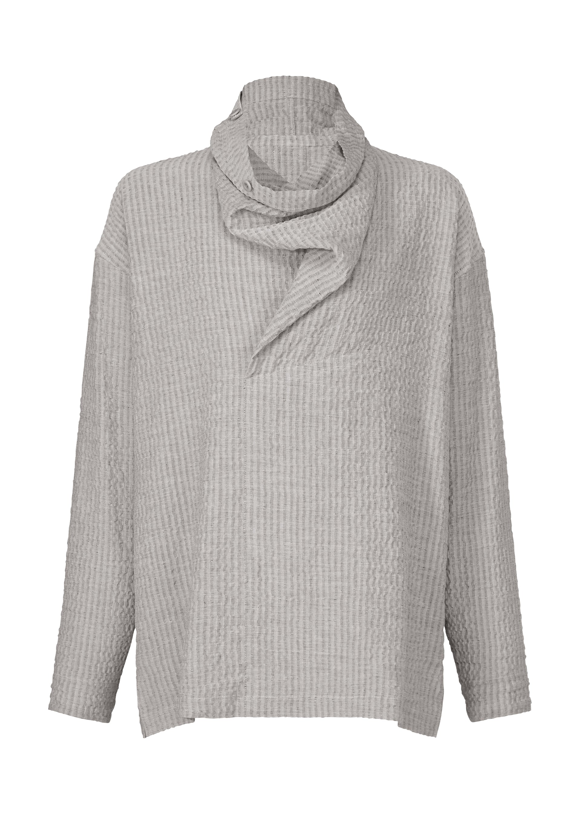 STRIPE LINEN SHRINK、メンズ_トップス_シャツ、グレー